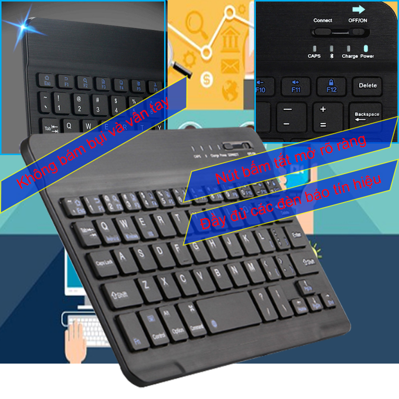 Bàn phím Bluetooth kèm bao da cover cho iPad Gen 6 Pro iPad Air 9.7 RK508 màu đỏ - Phụ Kiện Điện Tử Việt Nam ban phim bluetooth cho ipad air 1 ipad air 2 ipad new 9.7 inches 2018