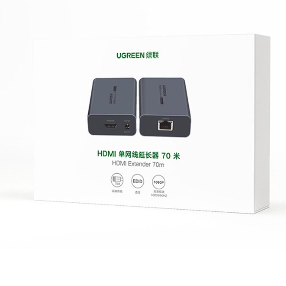 Bộ khuếch đại kéo dài HDMI qua cáp mạng RJ45 70M Ugreen 20519 CM455 - Phụ Kiện Điện Tử Việt Nam Bộ khuếch đại kéo dài HDMI qua cáp mạng RJ45 70M Ugreen 20519 CM455 - Phụ Kiện Điện Tử Việt Nam