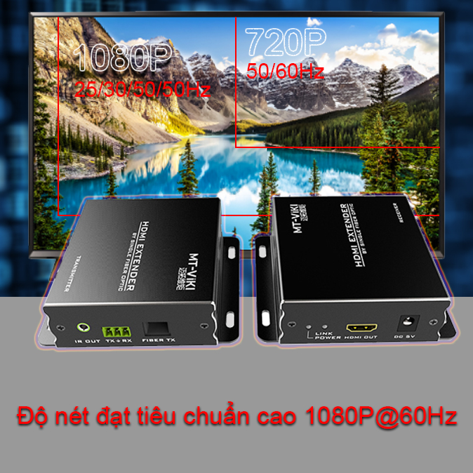 Bộ khuếch đại HDMI qua cáp quang 20Km HDMI extender qua cáp quang 20Km MT-VIKI MT-ED020 - Phụ Kiện Điện Tử Việt Nam bo keo dai hdmi qua cap quang 20km mt-viki mt-ed020