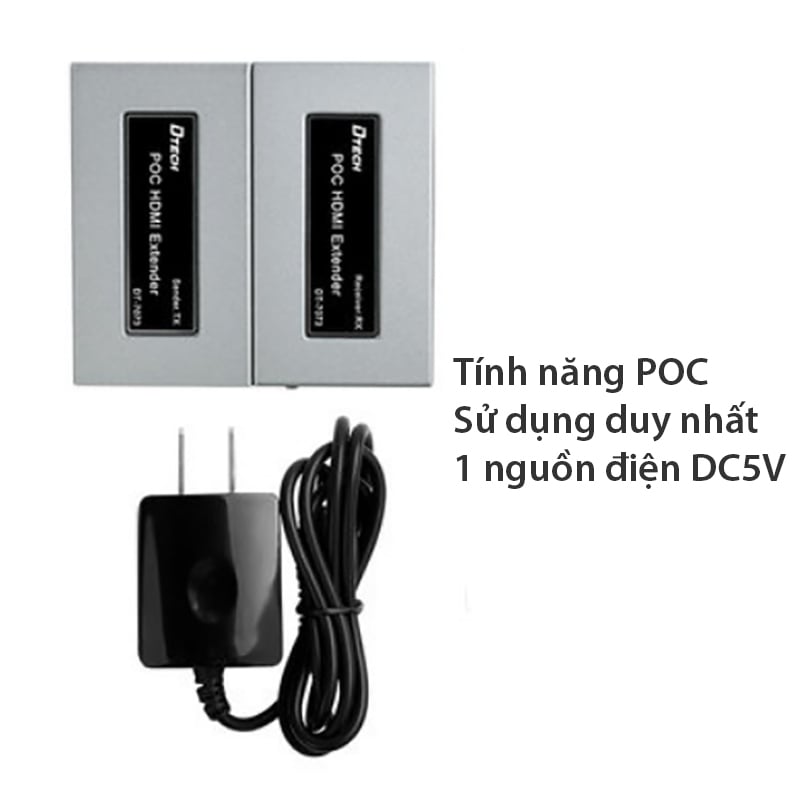 Bộ chuyển đổi và khuếch đại HDMI qua dây mạng LAN 50M Dtech DT-7073 - Phụ Kiện Điện Tử Việt Nam bo khuech dại hdmi qua cap mang 60 met dtech dt-7073