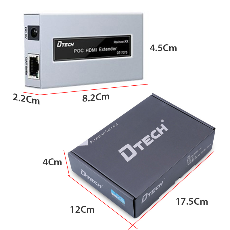 Bộ chuyển đổi và khuếch đại HDMI qua dây mạng LAN 50M Dtech DT-7073 - Phụ Kiện Điện Tử Việt Nam bo khuech dại hdmi qua cap mang 60 met dtech dt-7073