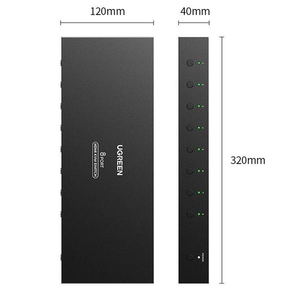 KVM Switch HDMI 8x1 - Bộ chuyển mạch HDMI và USB 8 vào 1 ra 4K60Hz Ugreen 80963 - Phụ Kiện Điện Tử Việt Nam