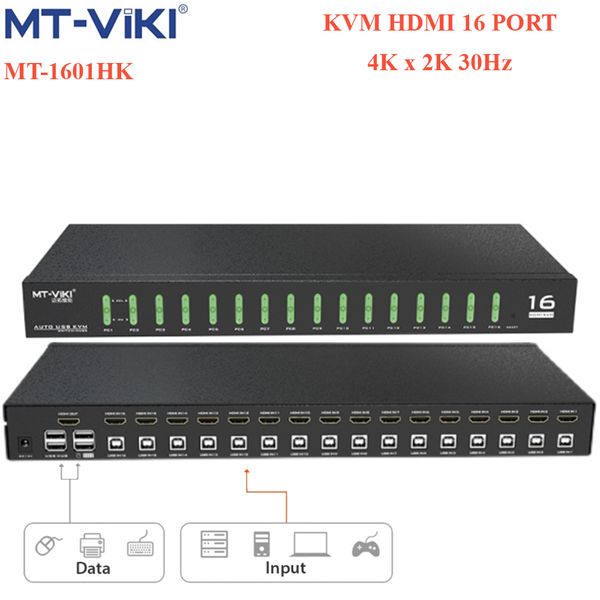 KVM Switch HDMI 16x1 Bộ chuyển mạch HDMI và USB KVM 16 cổng điều khiển phím nóng MT-VIKI MT-1601HK - Phụ Kiện Điện Tử Việt Nam KVM Switch HDMI 16x1 Bộ chuyển mạch HDMI và USB KVM 16 cổng điều khiển phím nóng MT-VIKI MT-1601HK - Phụ Kiện Điện Tử Việt Nam