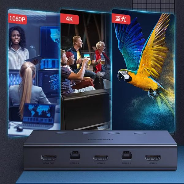KVM Switch HDMI 4x1 - Bộ chuyển mạch HDMI và USB 4 vào 1 ra 4K60Hz Ugreen 70439 CM293 - Phụ Kiện Điện Tử Việt Nam KVM Switch HDMI 4x1 - Bộ chuyển mạch HDMI và USB 4 vào 1 ra 4K60Hz Ugreen 70439 CM293 - Phụ Kiện Điện Tử Việt Nam