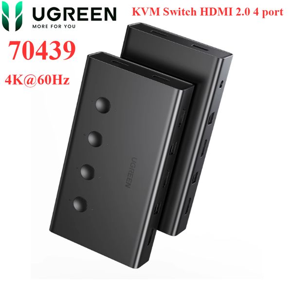 KVM Switch HDMI 4x1 - Bộ chuyển mạch HDMI và USB 4 vào 1 ra 4K60Hz Ugreen 70439 CM293 - Phụ Kiện Điện Tử Việt Nam KVM Switch HDMI 4x1 - Bộ chuyển mạch HDMI và USB 4 vào 1 ra 4K60Hz Ugreen 70439 CM293 - Phụ Kiện Điện Tử Việt Nam