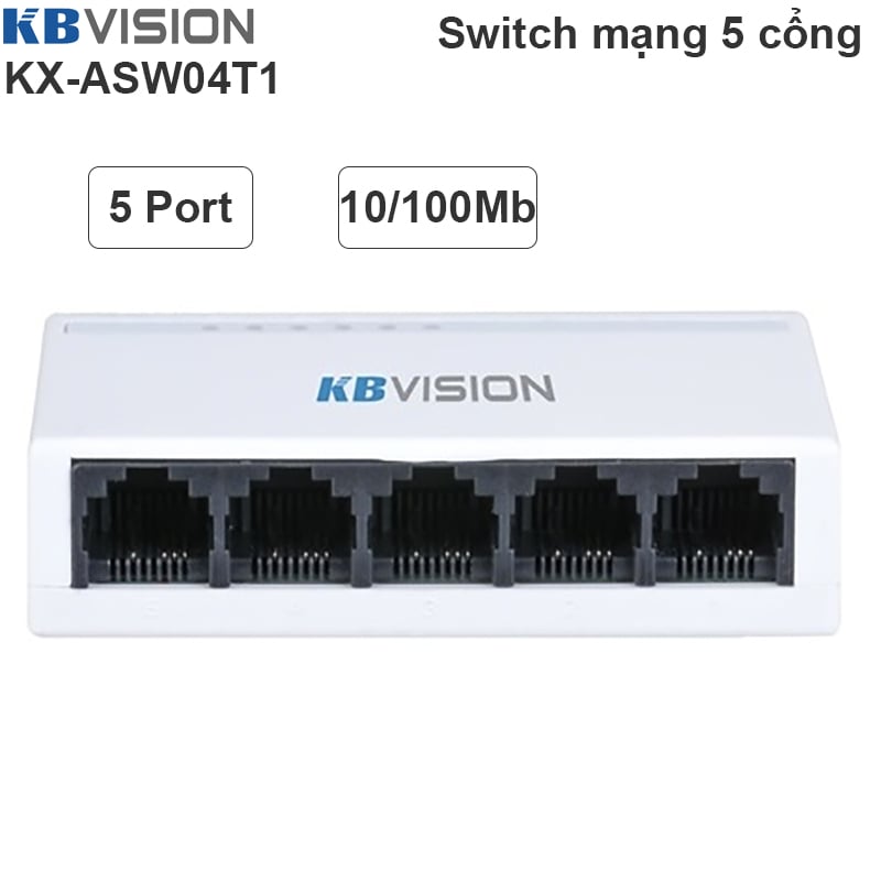 Switch Bộ chia mạng LAN RJ45 5 cổng 100Mbps KBVISION KX-ASW04T1 - Phụ Kiện Điện Tử Việt Nam switch chia mang 5 công kbvision