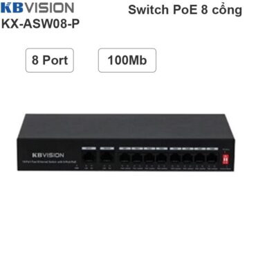 Switch Bộ chia 8 cổng PoE 802.3at/af 65W KBVISION KX-ASW08-P - Phụ Kiện Điện Tử Việt Nam