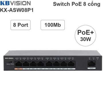 Switch Bộ chia 8 cổng PoE 802.3at PoE+/af 96W KBVISION KX-ASW08P1 - Phụ Kiện Điện Tử Việt Nam