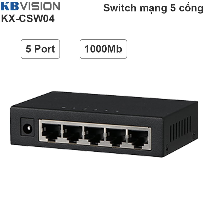 Switch Bộ chia mạng LAN RJ45 5 cổng gigabit KBVISION KX-CSW04 - Phụ Kiện Điện Tử Việt Nam switch mạng 5 cổng gigabit