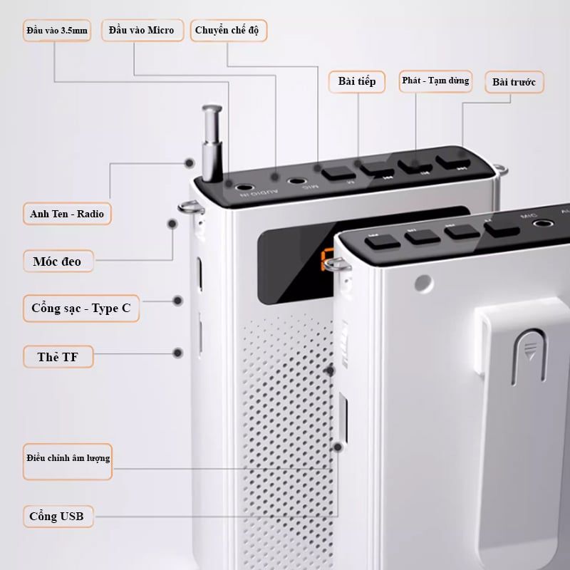 Loa trợ giảng có dây Bluetooth FM chính hãng Shidu SD-S268 - Phụ Kiện Điện Tử Việt Nam Loa trợ giảng có dây Bluetooth FM chính hãng Shidu SD-S268