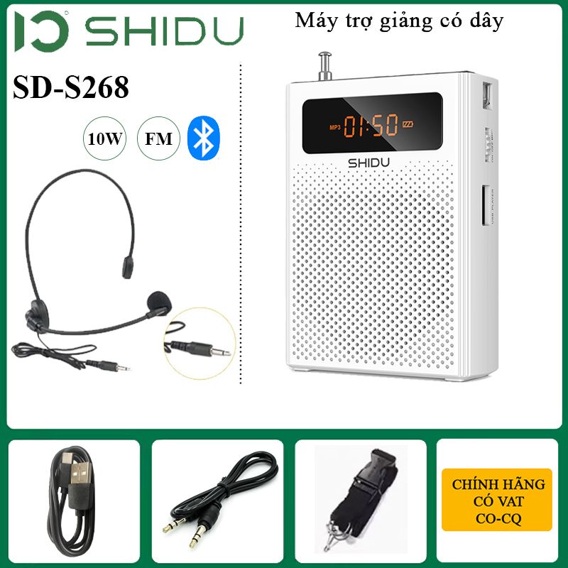 Loa trợ giảng có dây Bluetooth FM chính hãng Shidu SD-S268 - Phụ Kiện Điện Tử Việt Nam Loa trợ giảng có dây Bluetooth FM chính hãng Shidu SD-S268