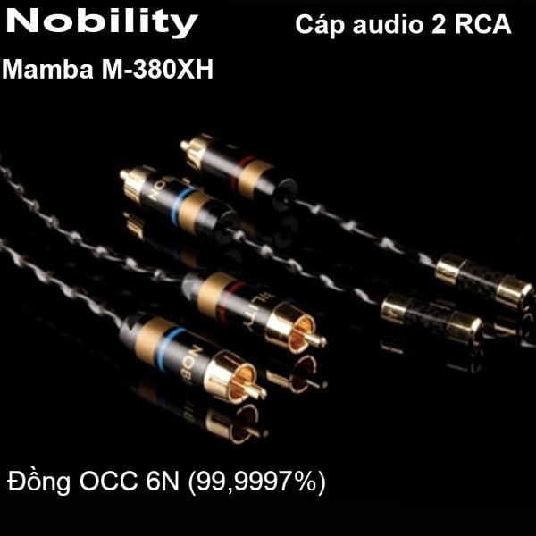 Cáp âm thanh RCA Nobility Mamba M-380XH lõi đồng tinh khiết 6N dây xoắn 1 mét - Phụ Kiện Điện Tử Việt Nam cap rca dong 6n ma bac
