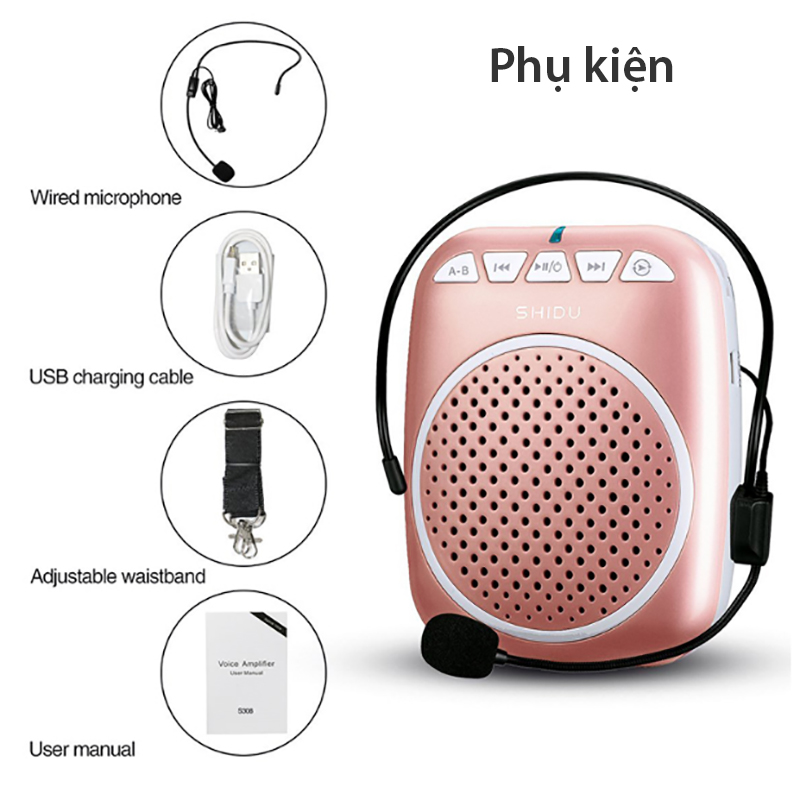 Máy trợ giảng có dây 5W Shidu SD-S308 - Thiết kế nhỏ gọn (nhiều màu) - Phụ Kiện Điện Tử Việt Nam may tro giang co day shidu sd-s308