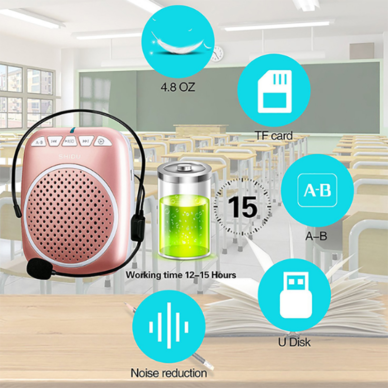 Máy trợ giảng có dây 5W Shidu SD-S308 - Thiết kế nhỏ gọn (nhiều màu) - Phụ Kiện Điện Tử Việt Nam may tro giang co day shidu sd-s308