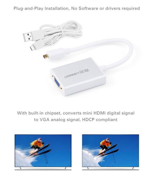 Micro HDMI to VGA Audio converter Ugreen 40222 1080P - Phụ Kiện Điện Tử Việt Nam Micro HDMI to VGA Audio converter Ugreen 40222 1080P - Phụ Kiện Điện Tử Việt Nam