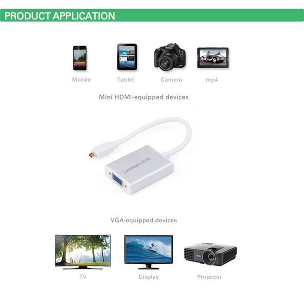 Micro HDMI to VGA Audio converter Ugreen 40222 1080P - Phụ Kiện Điện Tử Việt Nam Micro HDMI to VGA Audio converter Ugreen 40222 1080P - Phụ Kiện Điện Tử Việt Nam