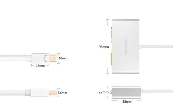 Mini Displayport to HDMI DVI VGA Ugreen 10438 hỗ trợ 4K - Phụ Kiện Điện Tử Việt Nam