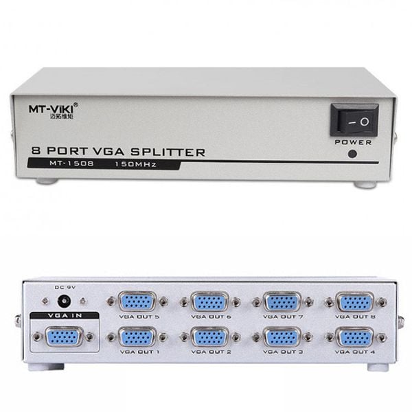 Bộ chia VGA 1 ra 8 150MHz MT-VIKI MT-1508 - Phụ Kiện Điện Tử Việt Nam bo chia vga 1 ra 8