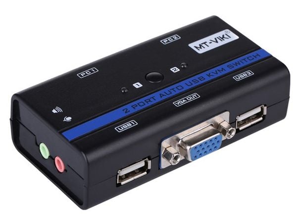 Auto KVM Switch VGA USB 2 port audio 3.5mm chuyển mạch 2 CPU ra 1 màn hình VGA kèm cáp MT-VIKI MT-261KL - Phụ Kiện Điện Tử Việt Nam