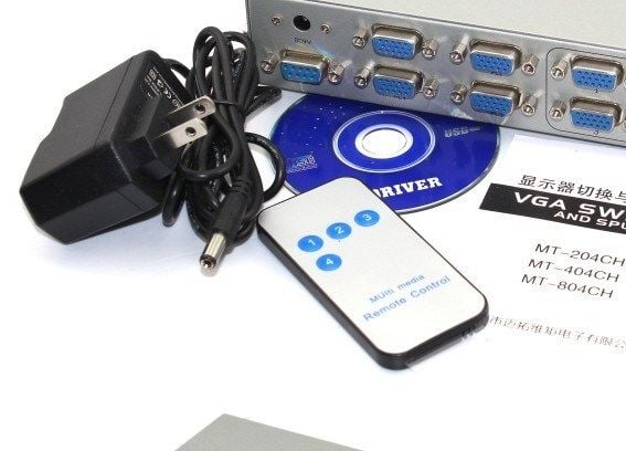 Bộ chia màn hình VGA 4 ra 4 350MHz full HD 1920x1440P MT-VIKI MT-404CH có điều khiển - Phụ Kiện Điện Tử Việt Nam Bộ chia màn hình VGA 4 ra 4 350MHz full HD 1920x1440P MT-VIKI MT-404CH có điều khiển - Phụ Kiện Điện Tử Việt Nam