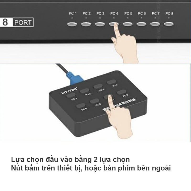 KVM switch 8 port VGA USB MT-VIKI MT-801UK - Switch KVM 8 CPU ra 1 màn hình - Phụ Kiện Điện Tử Việt Nam KVM SWITCH MTVIKI MT801UK