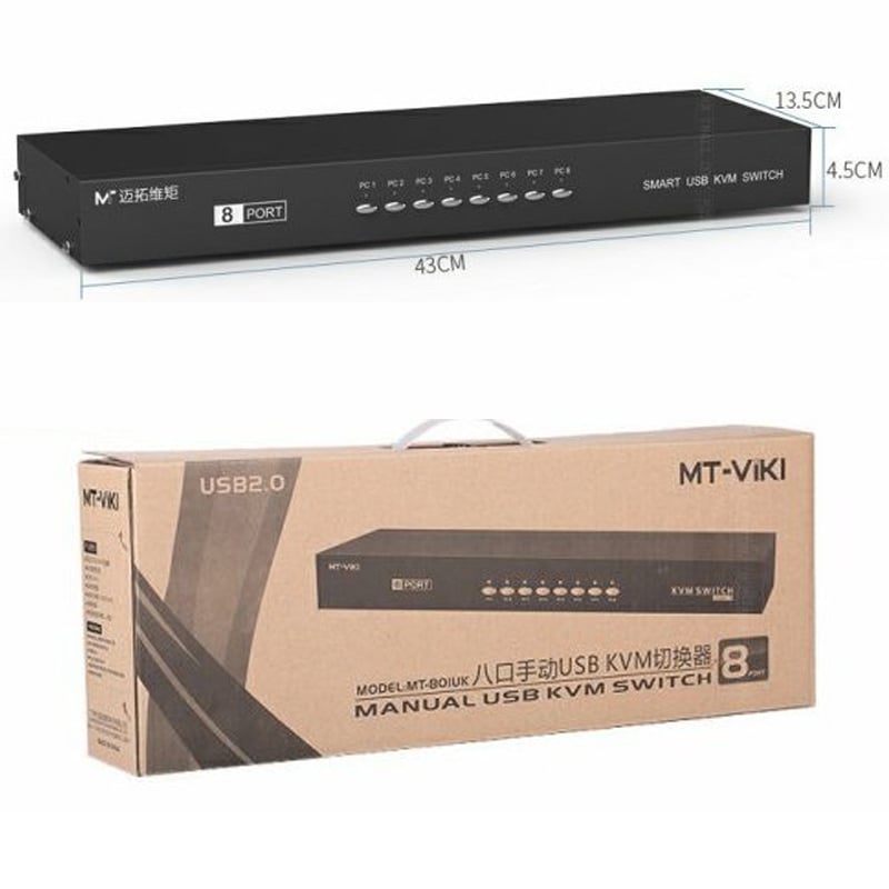 KVM switch 8 port VGA USB MT-VIKI MT-801UK - Switch KVM 8 CPU ra 1 màn hình - Phụ Kiện Điện Tử Việt Nam KVM SWITCH MTVIKI MT801UK