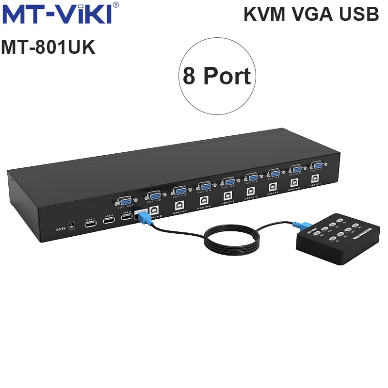KVM switch 8 port VGA USB MT-VIKI MT-801UK - Switch KVM 8 CPU ra 1 màn hình - Phụ Kiện Điện Tử Việt Nam KVM SWITCH MTVIKI MT801UK