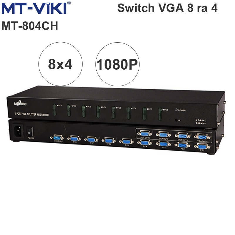 Bộ switch VGA 8 ra 4 - VGA switch 8x4 1080P MT-VIKI MT-804CH - Phụ Kiện Điện Tử Việt Nam bo switch vga 8x1 mt-viki mt-804ch