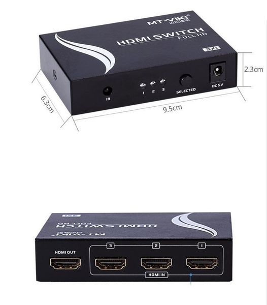 Bộ chuyển mạch HDMI 3x1 full HD1080P có điều khiển từ xa MT-VIKI MT-SW301 - Phụ Kiện Điện Tử Việt Nam