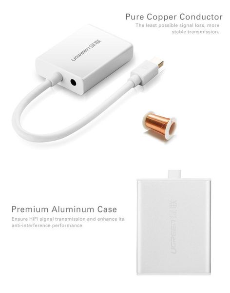 Mini DisplayPort ThunderBolt to VGA + audio ugreen 10437 - Phụ Kiện Điện Tử Việt Nam Mini DisplayPort ThunderBolt to VGA + audio ugreen 10437 - Phụ Kiện Điện Tử Việt Nam