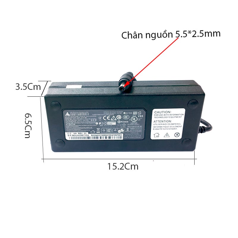 Nguồn DC12V-10A Delta chân 5.5mm*2.5mm - Phụ Kiện Điện Tử Việt Nam adapter 12v-10a delta
