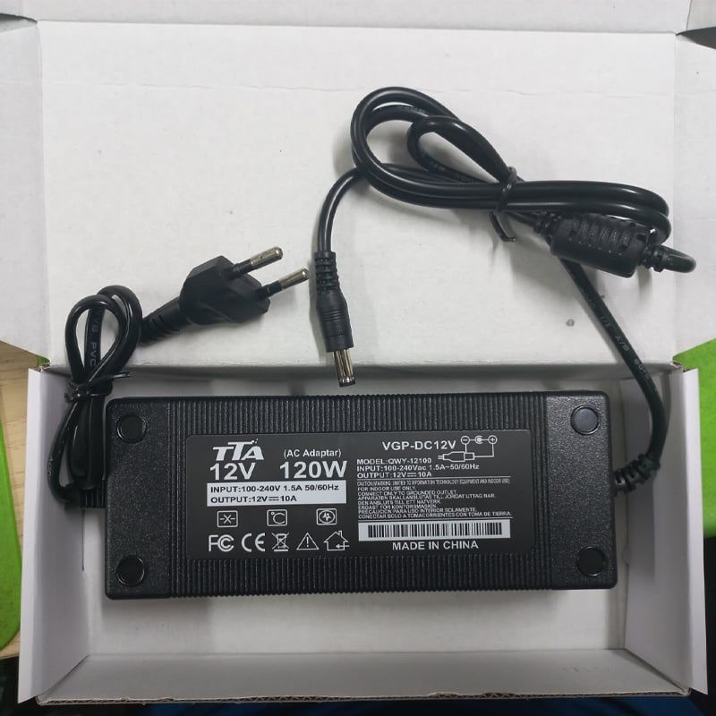 Bộ đổi nguồn AC220V sang DC 12V-10A chân 5.5*2.5mm chính hãng TTA QWY-12100