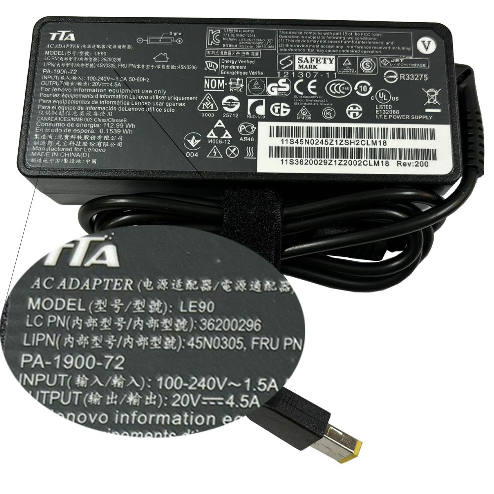 Bộ nguồn sạc pin laptop Lenovo 20V-4.5A 90W chân vuông chính hãng TTA - LE90 - Phụ Kiện Điện Tử Việt Nam Bộ nguồn sạc pin laptop Lenovo 20V-4.5A 90W chân vuông chính hãng TTA - LE90 - Phụ Kiện Điện Tử Việt Nam