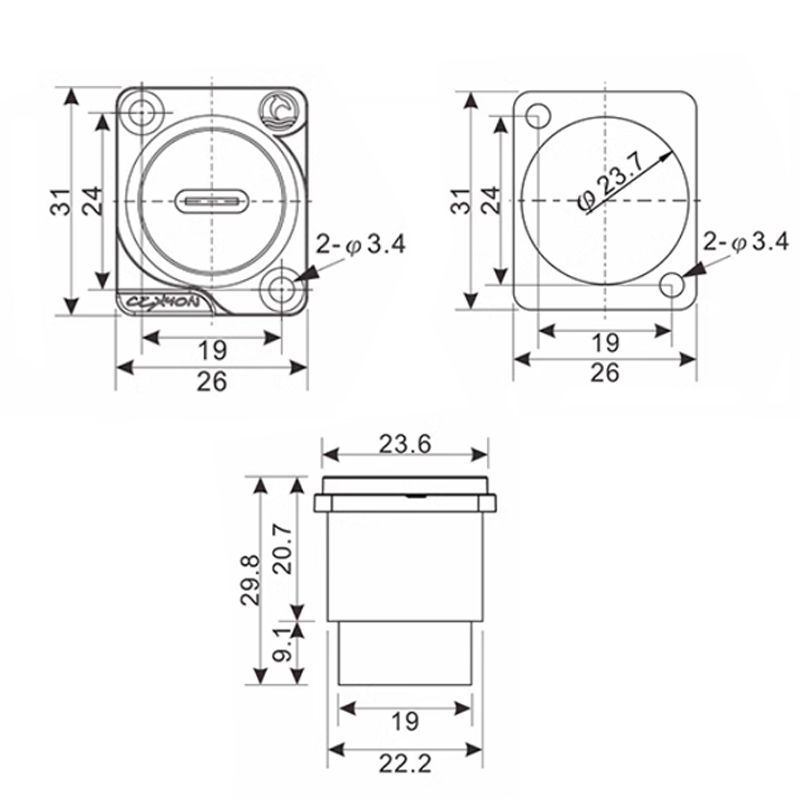 Nhân nối USB TypeC âm tường âm sàn Coraon LC-TYPEC-B