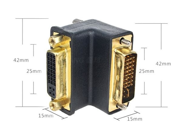 Đầu nối DVI 24+5 Male to Female bẻ góc 90 độ phải - Phụ Kiện Điện Tử Việt Nam Đầu nối DVI 24+5 Male to Female bẻ góc 90 độ phải - Phụ Kiện Điện Tử Việt Nam