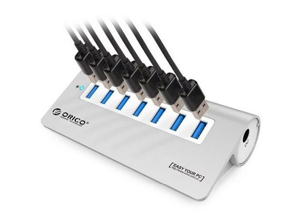 Bộ chia USB 3.0 7 cổng vỏ nhôm cấp nguồn ngoài Orico M3H7 - Phụ Kiện Điện Tử Việt Nam Bộ chia USB 3.0 7 cổng vỏ nhôm cấp nguồn ngoài Orico M3H7 - Phụ Kiện Điện Tử Việt Nam