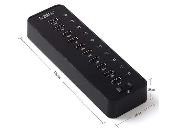 Bộ chia USB 2.0 10 cổng Orico P10-U2 hỗ trợ nguồn ngoài - Phụ Kiện Điện Tử Việt Nam Bộ chia USB 2.0 10 cổng Orico P10-U2 hỗ trợ nguồn ngoài - Phụ Kiện Điện Tử Việt Nam