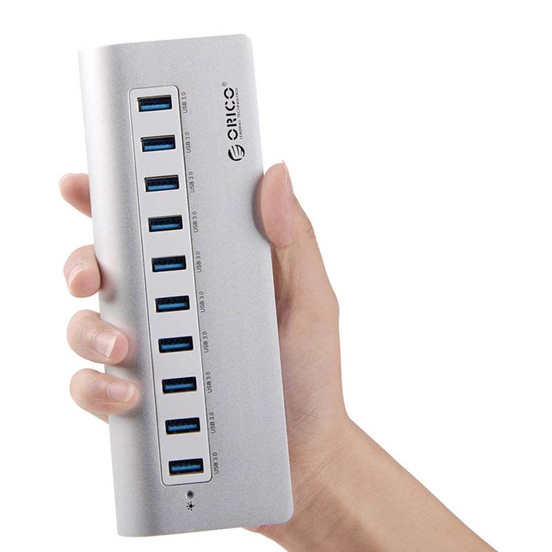 bo chia usb 10 cong vo nhom orico m3h10