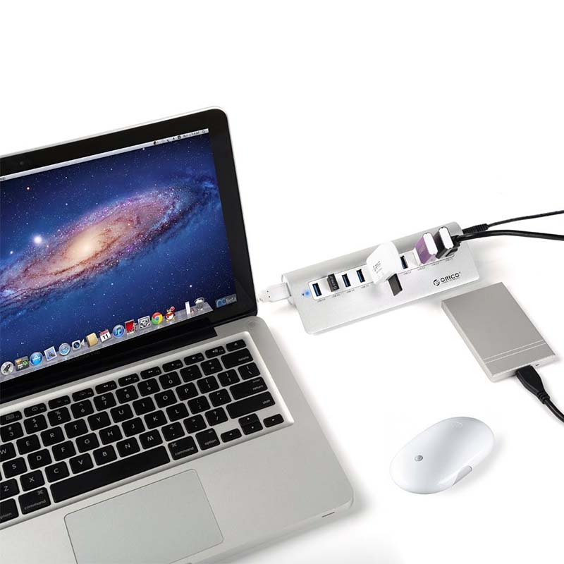 bo chia usb 10 cong vo nhom orico m3h10