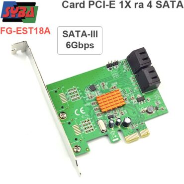 PCI-E card 1X ra 4 SATA 6GB - card mở rộng cổng SATA cho máy tính để bàn Syba FG-EST18A - Phụ Kiện Điện Tử Việt Nam