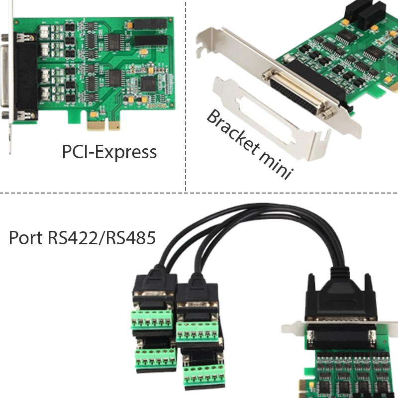 card pci-e ra 2 cong va 4 cong rs422 rs485 iocress