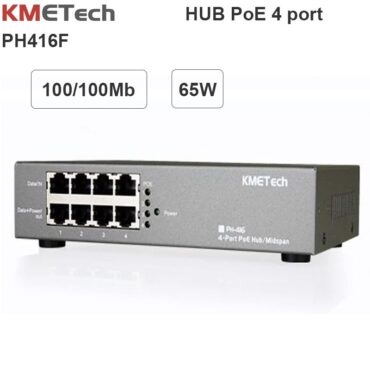 Bộ cấp nguồn PoE 8 Port (4 Data in+ 4 Data PoE Out) KMETech PH416F - Phụ Kiện Điện Tử Việt Nam