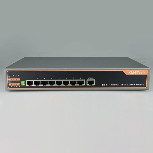 Switch PoE 9 Port 10/100Mbps với 8 Port POE KMETech PSE908F công suất 96W - Phụ Kiện Điện Tử Việt Nam switch poe 8 cong kmetech pse908f