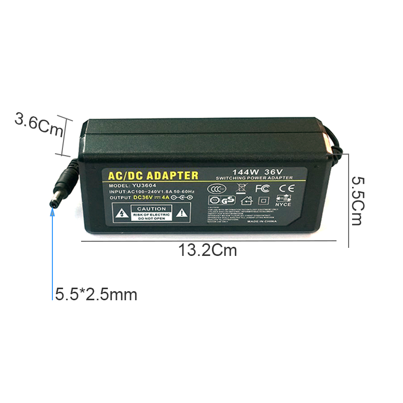 Nguồn DC 36V-4A/144W | Adapter AC/DC 36V-4A YU3604 chân cắm đầu ra tròn 5.5x2.5mm - Phụ Kiện Điện Tử Việt Nam ac/dc 200v ra 36vdc-4a yu3604