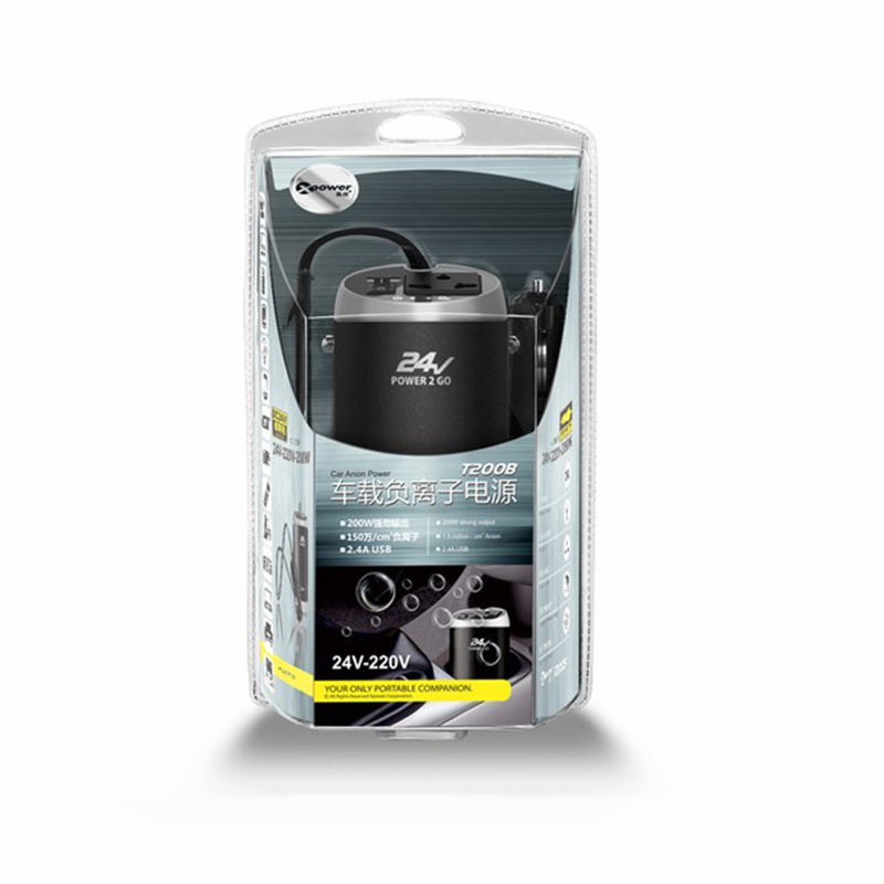 Tẩu sạc đổi nguồn cho Xe hơi, Xe khách 24V-220V 200W 1 cổng USB DC 5V-2.4A Xpower Nano O2 T200B - Phụ Kiện Điện Tử Việt Nam tau do nguon 24vdc sang 220vac và usb 5v2.4a xpower