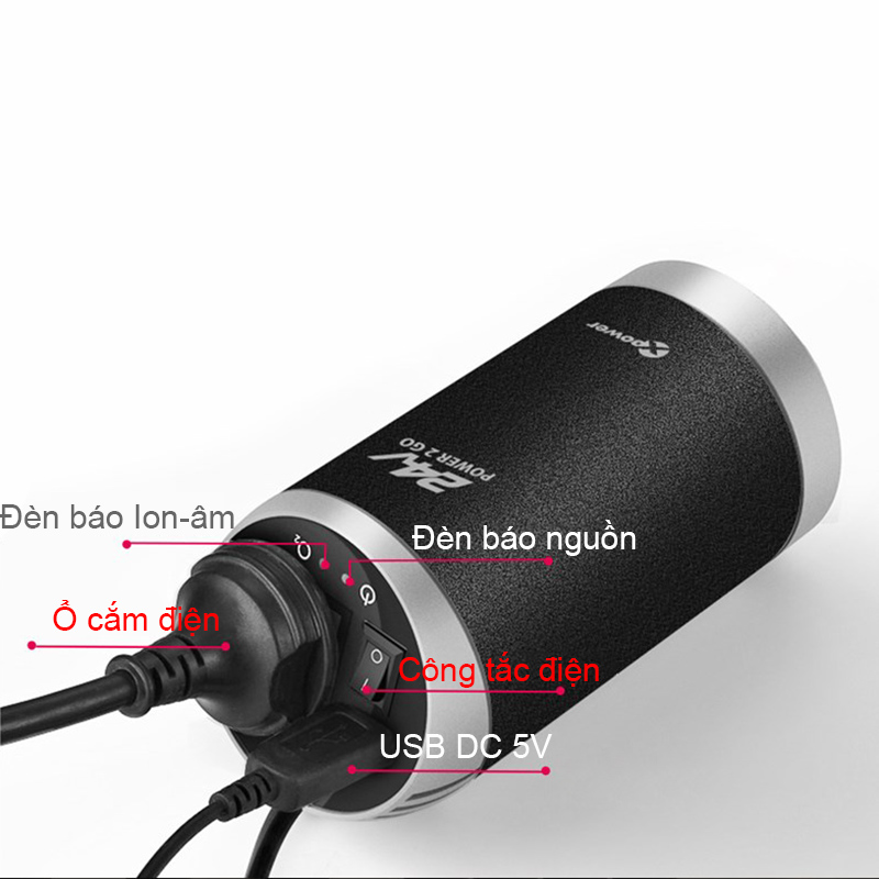 Tẩu sạc đổi nguồn cho Xe hơi, Xe khách 24V-220V 200W 1 cổng USB DC 5V-2.4A Xpower Nano O2 T200B - Phụ Kiện Điện Tử Việt Nam tau do nguon 24vdc sang 220vac và usb 5v2.4a xpower