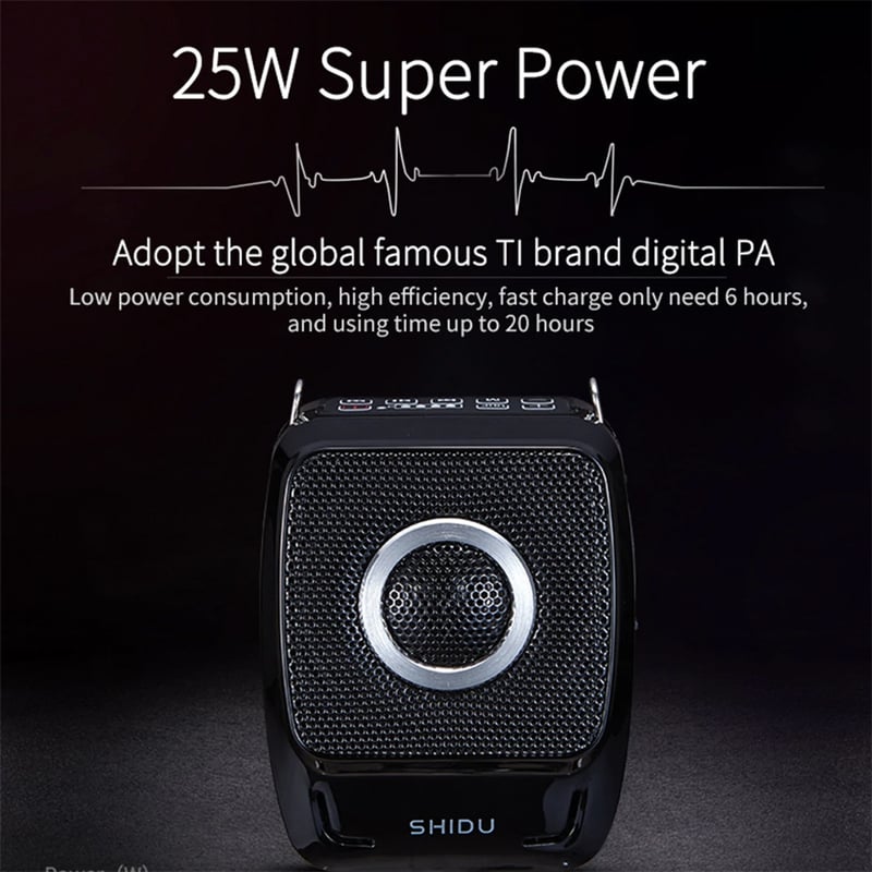 Máy micro loa trợ giảng 25W bluetooth FM 2 microphone Shidu SD-S92 - Phụ Kiện Điện Tử Việt Nam shidu sd-s92