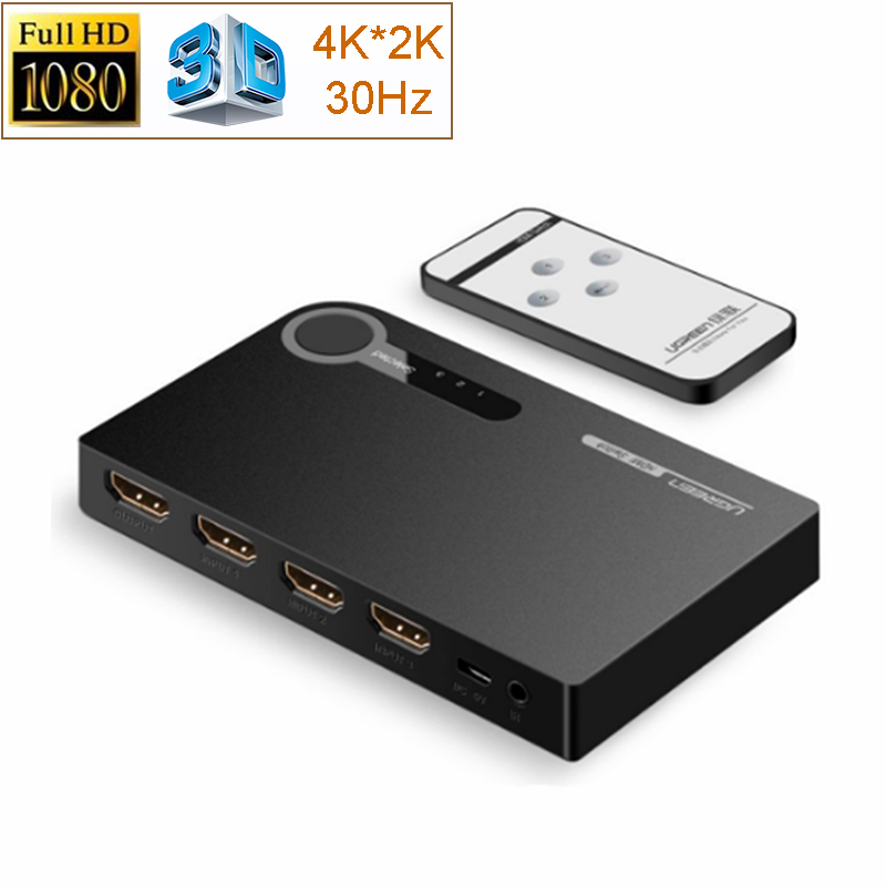 Switch HDMI 3x1 4K 30Hz Ugreen 40234 có điều khiển từ xa - Phụ Kiện Điện Tử Việt Nam bo chuyen mach hdmi 3 vao 1 ra ugreen 40234