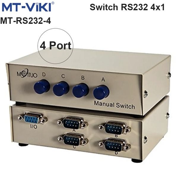 Bộ chuyển mạch Switch RS232 4x1 MT-VIKI MT-RS232-4 - Phụ Kiện Điện Tử Việt Nam switch rs232 4 vao 1