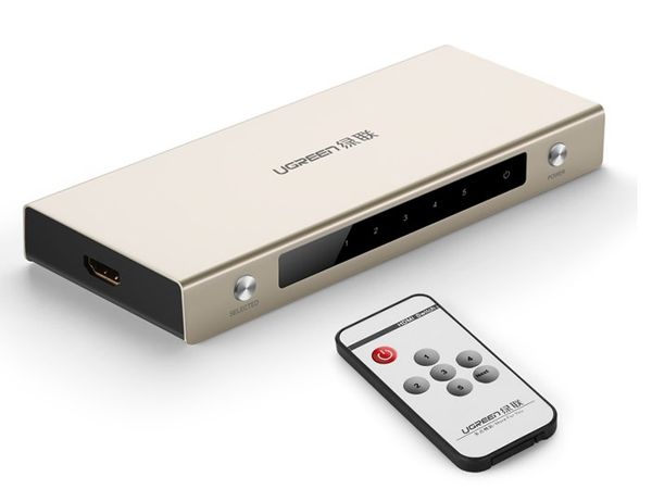 Bộ chuyển mạch HDMI 5x1 Ugreen 40279 hỗ trợ 3D 4K30Hz có điều khiển - Phụ Kiện Điện Tử Việt Nam